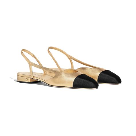 chanel gold slingbacks|chanel slingbacks flats.